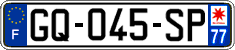 French license plate, SIV (ordinary)