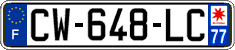 French license plate, SIV (ordinary)