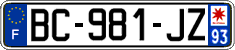French license plate, SIV (ordinary)