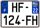 French license plate, SIV (ordinary)