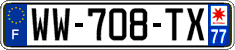 French license plate, SIV (temporary)