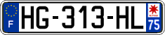 French license plate, SIV (ordinary)
