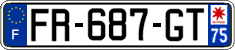 French license plate, SIV (ordinary)