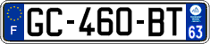 French license plate, SIV (ordinary)