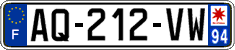 French license plate, SIV (ordinary)