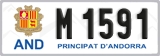 License plate of Andorra, Cars (A 1234)