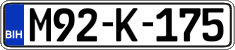 License plate of Bosnia and Herzegovina, Regular plates