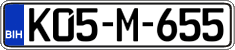 License plate of Bosnia and Herzegovina, Regular plates