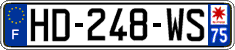French license plate, SIV (ordinary)