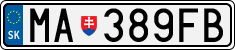 License plate of Slovakia, Cars