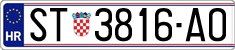 License plate of Croatia, Regular plates