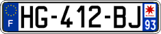 French license plate, SIV (ordinary)