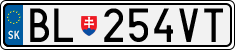 License plate of Slovakia, Cars