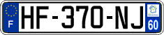 French license plate, SIV (ordinary)