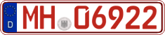 German license plate, Red license plates