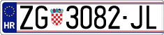License plate of Croatia, Regular plates