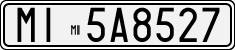 License plate of Italy, Cars (1927 year series)