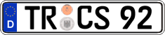 German license plate, Regular plates