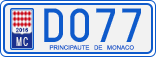 License plate of Monaco, Cars