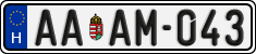 license plates of Hungary, Regular plates (2022)