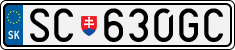 License plate of Slovakia, Cars