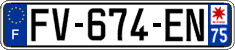 French license plate, SIV (ordinary)