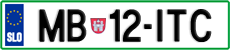 License plate of Slovenia, Cars