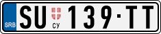 License plate of Serbia, Cars
