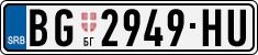 License plate of Serbia, Cars