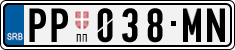 License plate of Serbia, Cars