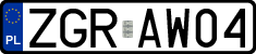License plates of Poland, Regular car plates