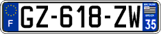 French license plate, SIV (ordinary)