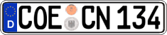 German license plate, Regular plates