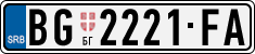 License plate of Serbia, Cars