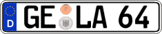 German license plate, Regular plates