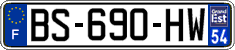 French license plate, SIV (ordinary)