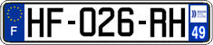 French license plate, SIV (ordinary)