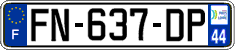 French license plate, SIV (ordinary)