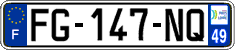 French license plate, SIV (ordinary)