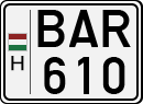 license plates of Hungary, Cars (1990)