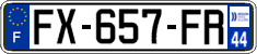 French license plate, SIV (ordinary)