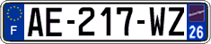 French license plate, SIV (ordinary)