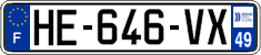 French license plate, SIV (ordinary)
