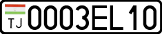 License plate of Tajikistan, Private owners (2009)