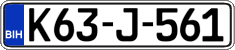 License plate of Bosnia and Herzegovina, Regular plates