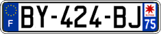 French license plate, SIV (ordinary)