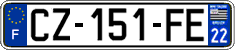 French license plate, SIV (ordinary)