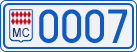 License plate of Monaco, Cars