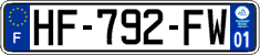 French license plate, SIV (ordinary)