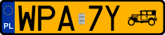 License plates of Poland, Oldtimers